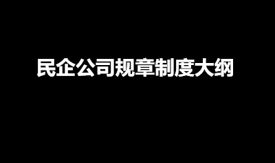 民企公司规章制度大纲